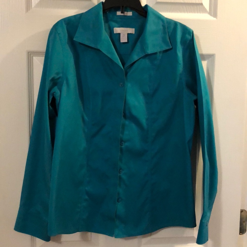 Teal button up shirt